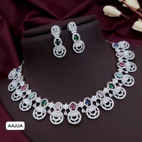 Multicolor AD necklace set