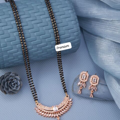 Rose gold polish mangalsutra