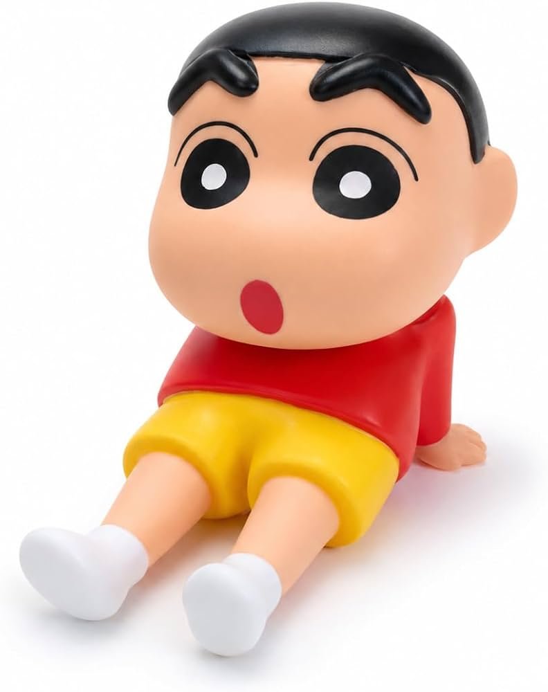 Shopiitoo Shin-chan Action Figure Mobile Holder for Phones and Tablets | Figurine Cartoon Toy for Boys & Girls | PVC Super Stable Phone Holder | Red